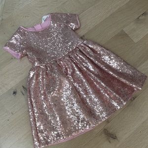 Pink Sequin Girls Dress